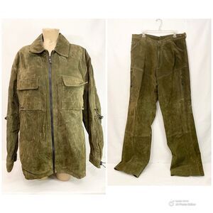 M. Julian Wilsons Genuine Leather Pants Jacket XL X Large 55" Lining Pockets